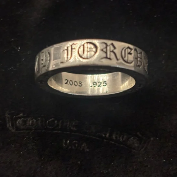 Chrome Hearts  Forever Sterling Silver Men's Ring 6mm size 100 - Picture 6 of 8